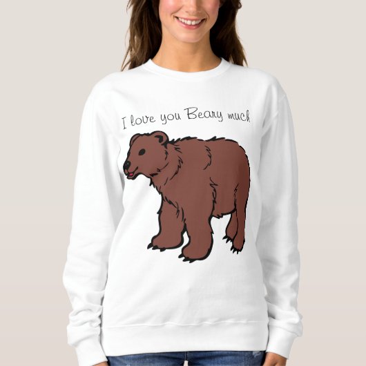 Sweatshirt femmes valentines pull - Je t'aime Beary beaucoup (Devant)