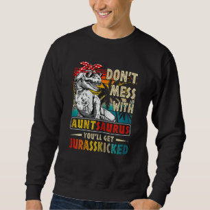 Sweatshirt Femmes Vintage Retro Auntsaurus Dinosaur Rex Mothe