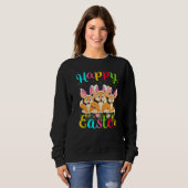 Sweatshirt Fennec Fox Easter Egg Bunny Fennec Fox Happy East (Devant entier)