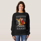 Sweatshirt Fennec Fox Lover Père Noël Riding Fennec Fox Ugly (Devant entier)
