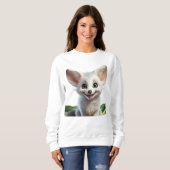 Sweatshirt Fennec renard souriant mignon (Devant entier)