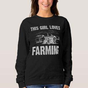 Sweatshirt Ferme Pour Filles Enfants Agriculteur Tracteur Cul