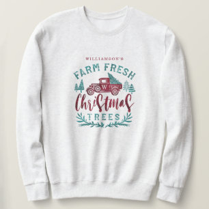Sweatshirt Ferme Vieux Camion Rouge Livraison d'arbres de No