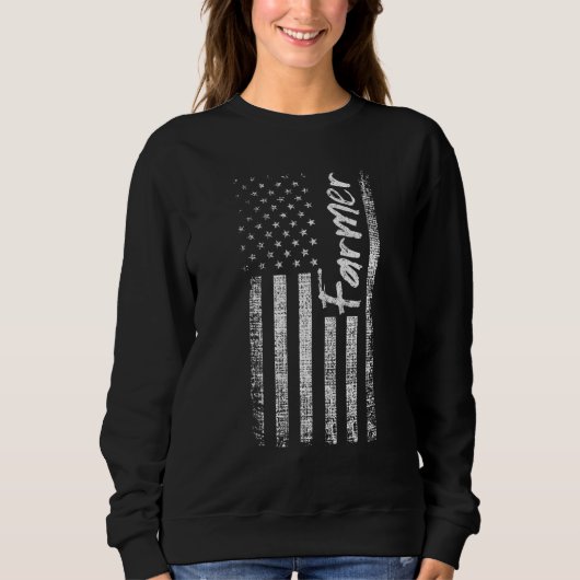 Sweatshirt Fermier Américain Drapeau Élevage 1 (Devant)