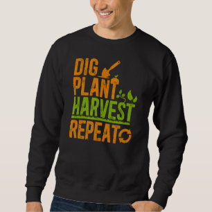 Sweatshirt Fermier Creuser Récolte Plante Répétition Fermier