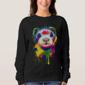 Sweatshirt Ferret Artwork Visage Peinture à la main Splash Ar (Devant)