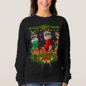 Sweatshirt Ferret Chaussettes de Noël X mas Lumières Pyjama M (Devant)