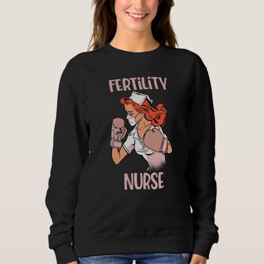 Sweatshirt Fertility Nurse Boxing Gloves Fighter (Devant)