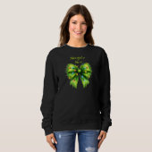 Sweatshirt Festive Green Furry Bow-Lights Naughty ou Nice (Devant entier)