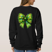 Sweatshirt Festive Green Furry Bow-Lights Naughty ou Nice (Dos)