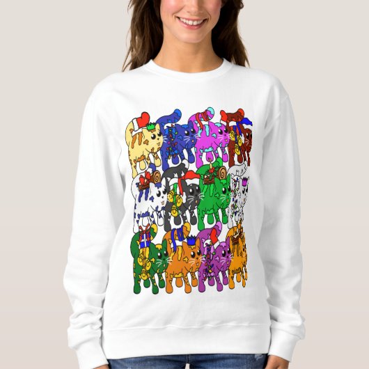 Sweatshirt Festive Jolly Meowy Christmas Cats (Devant)
