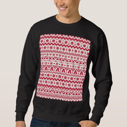 Sweatshirt Festive Noël sans couture motif. (Devant)