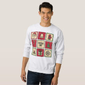 Sweatshirt Festive Unit (1) Retro Christmas Icon Grid (Devant entier)