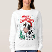 Sweatshirt Festive vache Joyeux Noël Cheval (Devant)