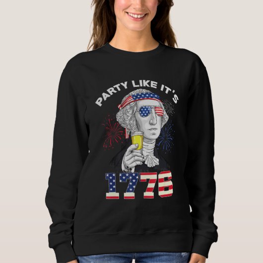 Sweatshirt Fête Comme C'Est 1776 4 juillet George Washingto (Devant)