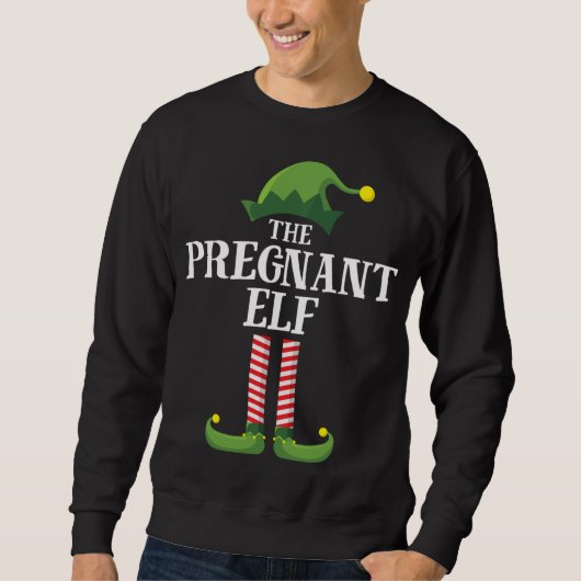 Sweatshirt Fête de Noël de l'Elfe enceinte (Devant)