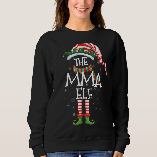 Sweatshirt Fête de Noël du groupe familial Elf Matching Mama (Devant)