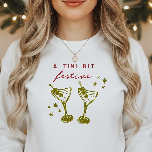 Sweatshirt Fête de Noël Funky et Festive Doodle Martini