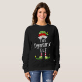 Sweatshirt Fête de pyjama de Noël du groupe Elf dynamique (Devant entier)