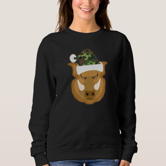 Sweatshirt Fête de Santa Hat Camo Noël (Devant)