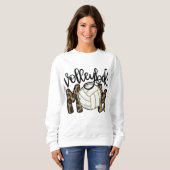 Sweatshirt Fête des mères de maman de volleyball Leopard Funn (Devant entier)