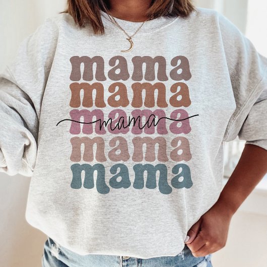 Sweatshirt Fête des mères de maman retro Stacked
