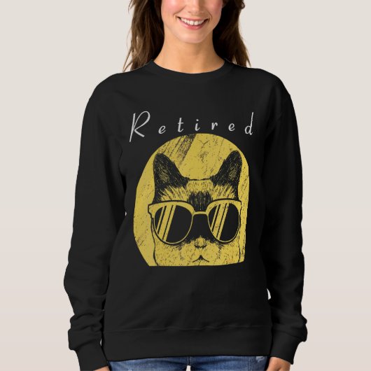 Sweatshirt Fête des pères de retraite Cool Chat Lunettes de s (Devant)