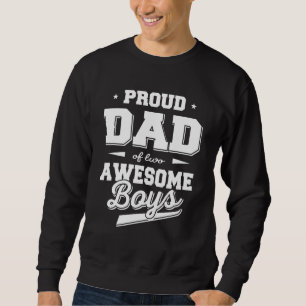Sweatshirt Fête des pères Fier Papa de 2 Deux garçons fantast