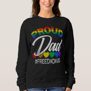 Sweatshirt Fête des pères Fier Papa Transgenre Gay Arc-En-Cie