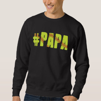 Sweatshirt Fête des pères rétro Hommes Softball Papa Softball