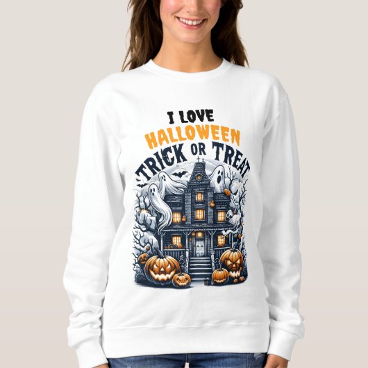 Sweatshirt Fête d'Halloween éffrayant dans une maison hantée (Devant)