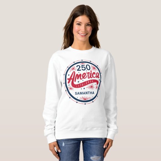 Sweatshirt Fête du 4 juillet USA 250e anniversaire de l'Améri (Devant entier)