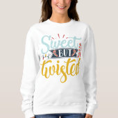 Sweatshirt Fêtes de Noël Sucrées mais tordues (Devant)