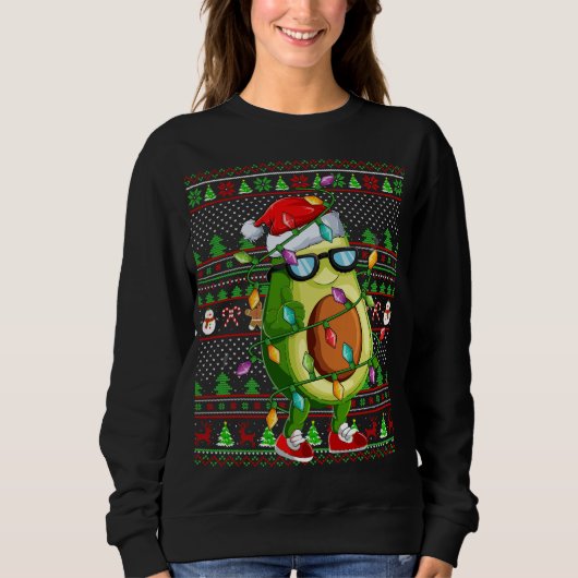 Sweatshirt Feu de Noël Aiguille Style de Sweater Éclairage Av (Devant)
