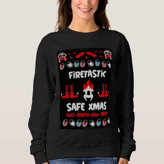 Sweatshirt Feu de pompier laide xmas (Devant)