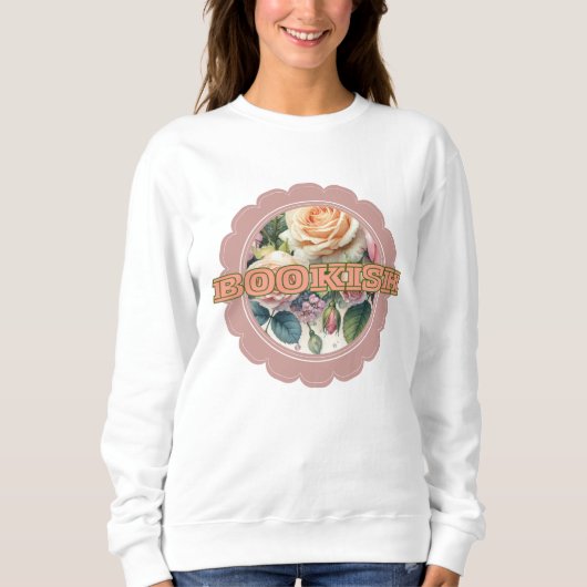 Sweatshirt Feuillage Floral Bookish dans le Style (Devant)