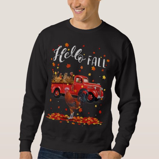 Sweatshirt Feuille de poulet de l'érable Automne Camion rouge (Devant)