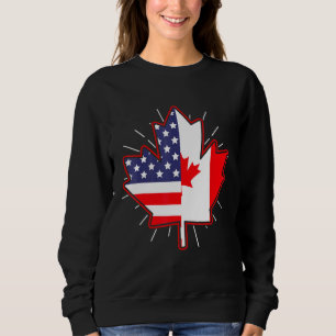 Sweatshirt Feuille d'érable canadienne Drapeau américain Fête