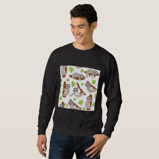 Sweatshirt Feuilles mignons de Sloth (Devant entier)
