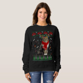 Sweatshirt Feux de chat de Noël de Père Noël (Devant entier)