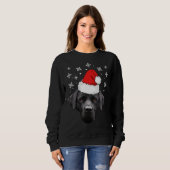 Sweatshirt Feux de Noël Black Labrador Retriever Chien (Devant entier)