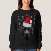Sweatshirt Feux de Noël Black Labrador Retriever Chien (Devant)