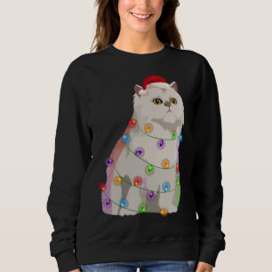 Sweatshirt Feux de Noël de chats perses Amoureux des chats de