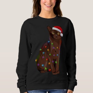 Sweatshirt Feux de Noël des chats birmans Noël Amoureux des c