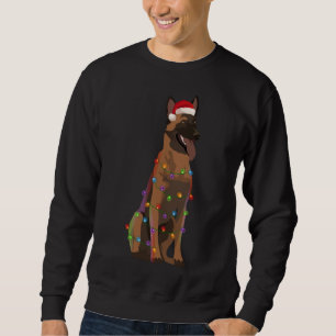 Sweatshirt Feux de Noël Malinois belge Amoureux des chiens de