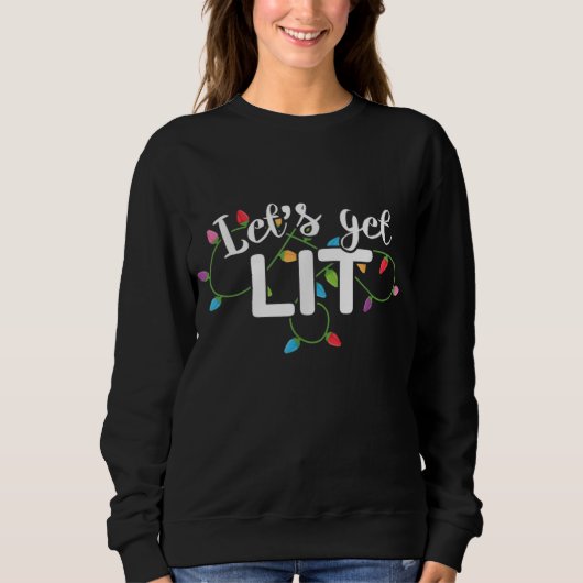 Sweatshirt Feux de Noël Obtenons Lit Cadeau (Devant)