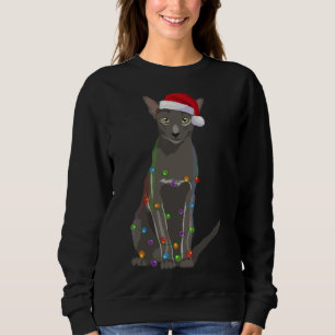 Sweatshirt Feux de Noël Oriental Shorthair Amoureux des chats