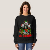 Sweatshirt Feux de Noël Pyjama Panda Ours Anima (Devant entier)