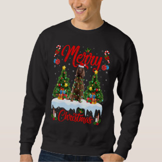 Sweatshirt Feux Noël Arbre Père Noël Irlandais Setter Chien N