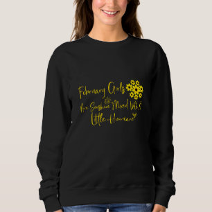 Sweatshirt Février Les Filles Sont Brillantes Mélangées Avec